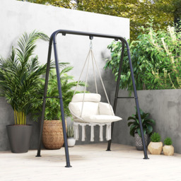 Outsunny Boho Cream White Hammock Chair - Size: 40 x 60 x 80cm - Wilko - thumbnail 4