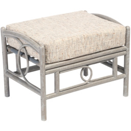 Desser Furniture Madrid Grey Natural Rattan Farrow Footstool - Size: 48 x 64 x 47cm - Wilko - thumbnail 3