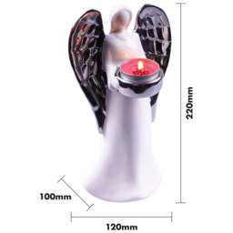 St Helens Large White and Silver Winged Angel Ceramic Tea Light Holder - Size: 9 x 11 x 20cm - Multi - Wilko - thumbnail 5