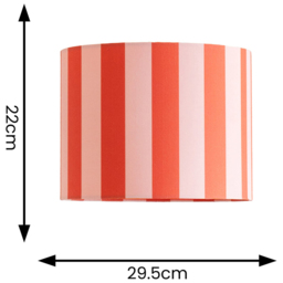 ValueLights Callie Colour Clash Orange and Pink Striped Fabric Large Drum Lamp Shade - Size: 22 x 29.5 x 29.5cm - Multi - Wilko - thumbnail 6