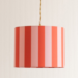 ValueLights Callie Colour Clash Orange and Pink Striped Fabric Large Drum Lamp Shade - Size: 22 x 29.5 x 29.5cm - Multi - Wilko - thumbnail 5