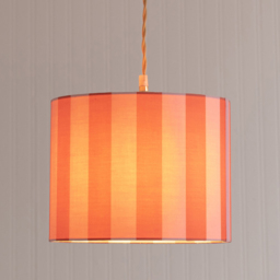 ValueLights Callie Colour Clash Orange and Pink Striped Fabric Large Drum Lamp Shade - Size: 22 x 29.5 x 29.5cm - Multi - Wilko - thumbnail 3