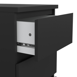 Florence 3 Drawer Matt Black Bedside Table - Furniture to Go - Wilko - thumbnail 6