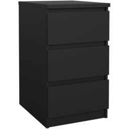 Florence 3 Drawer Matt Black Bedside Table - Furniture to Go - Wilko - thumbnail 3