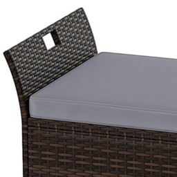 Costway 2 Seater Grey Rattan Outdoor Storage Bench - Wilko - thumbnail 4