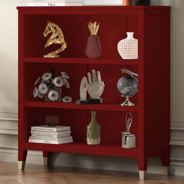 Palazzi 3 Shelves Red Bookcase - Size: 3 Shelf - Wilko - image 1