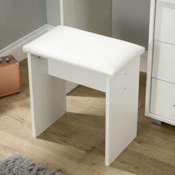 Home Source Vero 5 Drawer White Vanity Table and Cushioned Stool Set with LED Mirror - Size: 135 x 80 x 40cm - Wilko - thumbnail 5