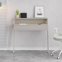 FWStyle Cowork Single Drawer Single Shelf Sandstone Wall Mounted Desk - Size: 91 x 94 x 50cm - Cream - Wilko - thumbnail 4