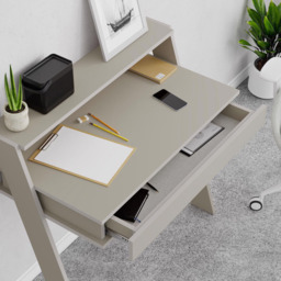 FWStyle Cowork Single Drawer Single Shelf Sandstone Wall Mounted Desk - Size: 91 x 94 x 50cm - Cream - Wilko - thumbnail 5