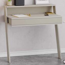 FWStyle Cowork Single Drawer Single Shelf Sandstone Wall Mounted Desk - Size: 91 x 94 x 50cm - Cream - Wilko
