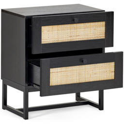 Julian Bowen Padstow 2 Drawer Black Bedside Cabinet - Wilko - thumbnail 4