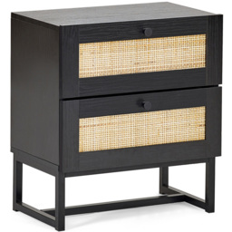 Julian Bowen Padstow 2 Drawer Black Bedside Cabinet - Wilko - thumbnail 3