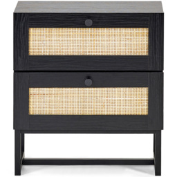 Julian Bowen Padstow 2 Drawer Black Bedside Cabinet - Wilko - thumbnail 5