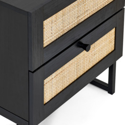 Julian Bowen Padstow 2 Drawer Black Bedside Cabinet - Wilko - thumbnail 6