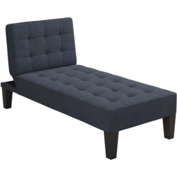 Dorel Adalynn Blue Linen Chaise Lounger - Size: 80 x 73 x 163cm - Wilko - thumbnail 3