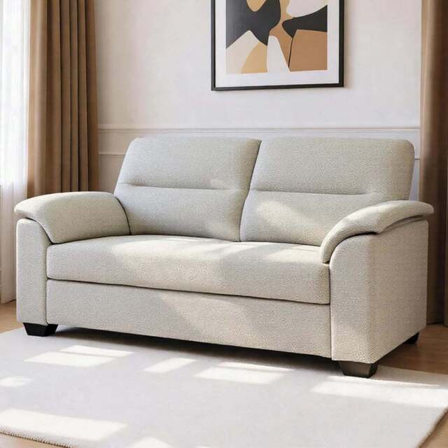 HGD Tivoli 2 Seater Oatmeal Woven Boucle Pull-Out Sofa Bed - Wilko - image 1