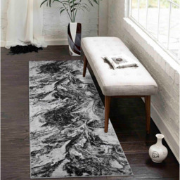 Desire Rugs Serenity Black Abstract Water Grunge Texture Rug 200 x 290cm - Wilko - thumbnail 5