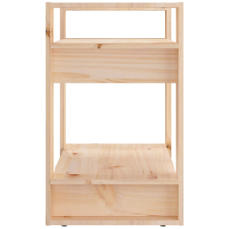 vidaXL 2 Shelf Natural Solid Pine Bookcase - Size: 57 x 60 x 35cm - Brown - Wilko - thumbnail 5