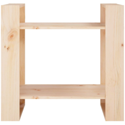 vidaXL 2 Shelf Natural Solid Pine Bookcase - Size: 57 x 60 x 35cm - Brown - Wilko - thumbnail 4