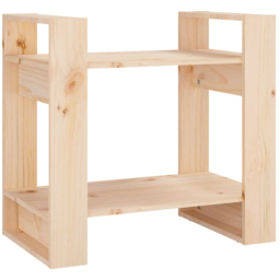 vidaXL 2 Shelf Natural Solid Pine Bookcase - Size: 57 x 60 x 35cm - Brown - Wilko - thumbnail 3