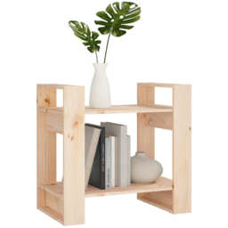 vidaXL 2 Shelf Natural Solid Pine Bookcase - Size: 57 x 60 x 35cm - Brown - Wilko - thumbnail 6