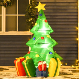 Everglow Green Inflatable Christmas Tree with LED 4.9ft - Size: 5ft - Wilko