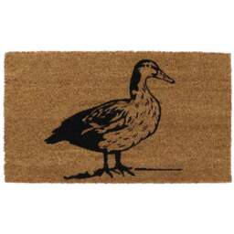 JVL Quackers Duck Latex Coir Door Mat 40 x 70cm - Brown - JVL Homewares - Wilko - thumbnail 1