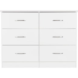 Seconique Nevada 6 Drawer White Chest of Drawers - Wilko - thumbnail 3
