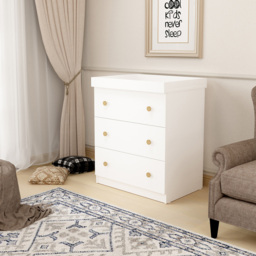 Shefa 888 3 Drawer White Kids Changing Dresser - Size: 92 x 80 x 50cm - Wilko - thumbnail 5