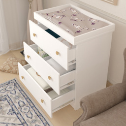 Shefa 888 3 Drawer White Kids Changing Dresser - Size: 92 x 80 x 50cm - Wilko - thumbnail 4