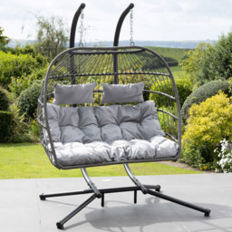 Artemis Home Haversham 2 Seater Light Grey Swing Chair - Wilko - thumbnail 1