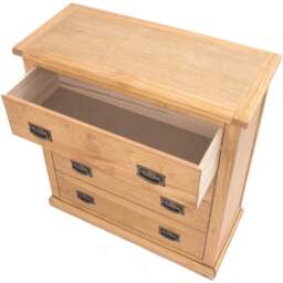 Lucca 4 Drawer Antique Wax Finish Chest of Drawers with Brass Drop Handles - Wood - Wilko - thumbnail 5