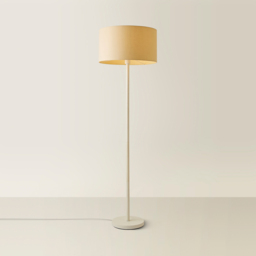 ValueLights Charlie Cream Drum Shade White Floor Lamp and Bulb - Size: 148 x 45 x 45cm - Wilko - thumbnail 6