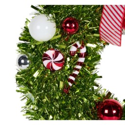 Novelty Elf Tinsel Wreath Green - Candy Cane Lane - Wilko - thumbnail 4