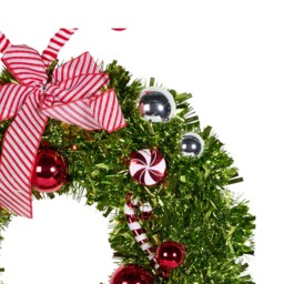 Novelty Elf Tinsel Wreath Green - Candy Cane Lane - Wilko - thumbnail 3