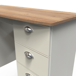Crowndale Victoria 6 Drawer Cream Ash and Oak Kneehole Desk - Size: 41.5 x 127.5 x 79.5cm - Wilko - thumbnail 6