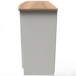 Crowndale Victoria 6 Drawer Cream Ash and Oak Kneehole Desk - Size: 41.5 x 127.5 x 79.5cm - Wilko - thumbnail 4