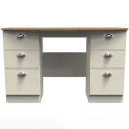 Crowndale Victoria 6 Drawer Cream Ash and Oak Kneehole Desk - Size: 41.5 x 127.5 x 79.5cm - Wilko - thumbnail 3
