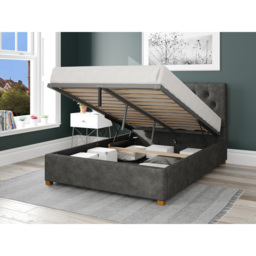 Aspire Olivier Single Granite Kimiyo Linen Ottoman Bed - Grey - Aspire Beds - Wilko - thumbnail 3