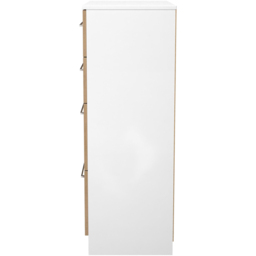 Crowndale Worcester 4 Drawer Slatt Effect and White Deep Chest of Drawers Ready Assembled - Slatt Effect & White - Wilko - thumbnail 5