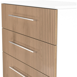 Crowndale Worcester 4 Drawer Slatt Effect and White Deep Chest of Drawers Ready Assembled - Slatt Effect & White - Wilko - thumbnail 7