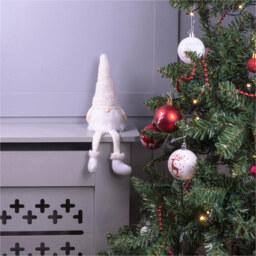 St Helens White Long Legged Gonk Christmas Decoration 38cm - Size: 12 x 12 x 38cm - Wilko - thumbnail 3