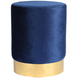 Harbour Housewares Blue Velvet Round Pouffe - Size: 30 x 38 x 30cm - Wilko - thumbnail 3