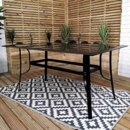 Samuel Alexander 6 Seater Rectangular Garden Patio Table Black - Wilko
