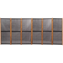vidaXL Black Wooden 6 Panel Room Divider 420 x 180cm - Size: 6 Panels - Wilko - thumbnail 4
