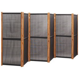 vidaXL Black Wooden 6 Panel Room Divider 420 x 180cm - Size: 6 Panels - Wilko - thumbnail 3