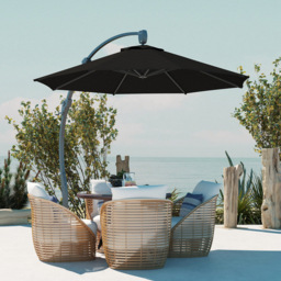 Outsunny Black Crank and Tilt Cantilever Parasol 3m - Wilko - thumbnail 4