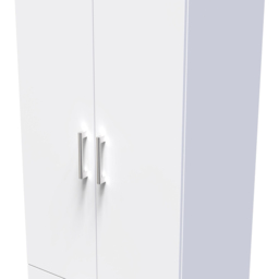 Crowndale Devon Ready Assembled 2 Door 2 Drawer White Matt Wardrobe - Size: 2 Door, 2 Drawer - Wilko - thumbnail 6