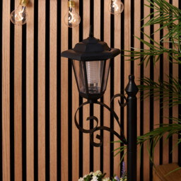 Solar Plant Pot Post Light Black - Wilko - thumbnail 6