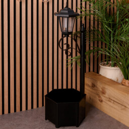 Solar Plant Pot Post Light Black - Wilko - thumbnail 4